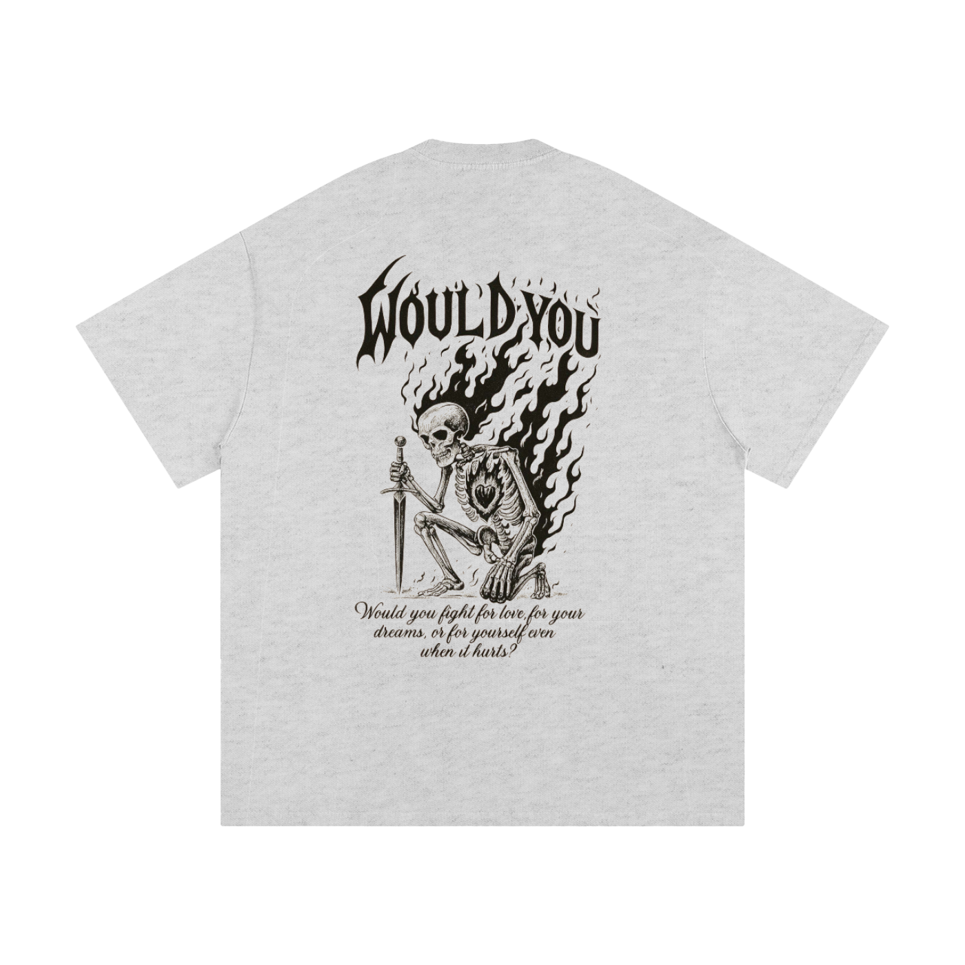 Heavyweight Inverted Flaming Skull Tee