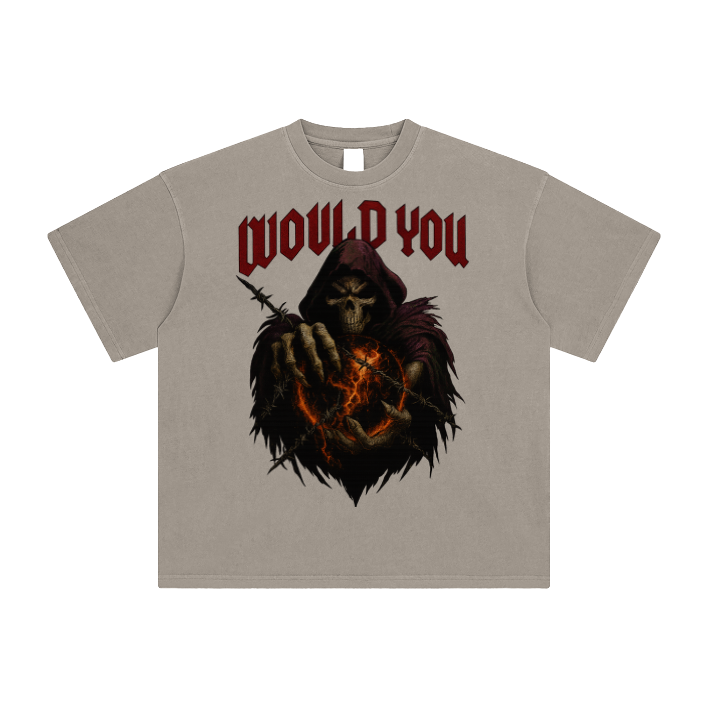 Acid Washed Skull Tee