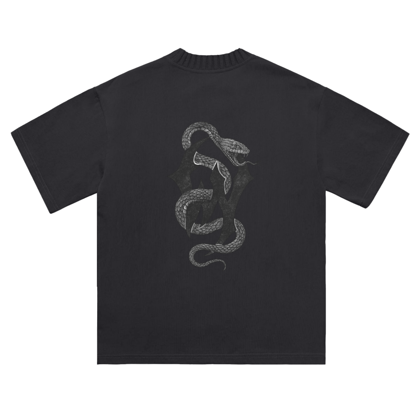 Heavyweight Knitted Round Neck- Snake T-Shirt