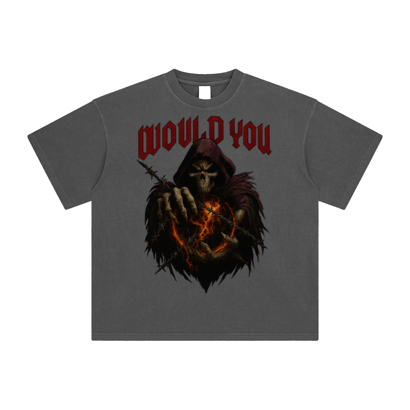 Acid Washed Skull Tee
