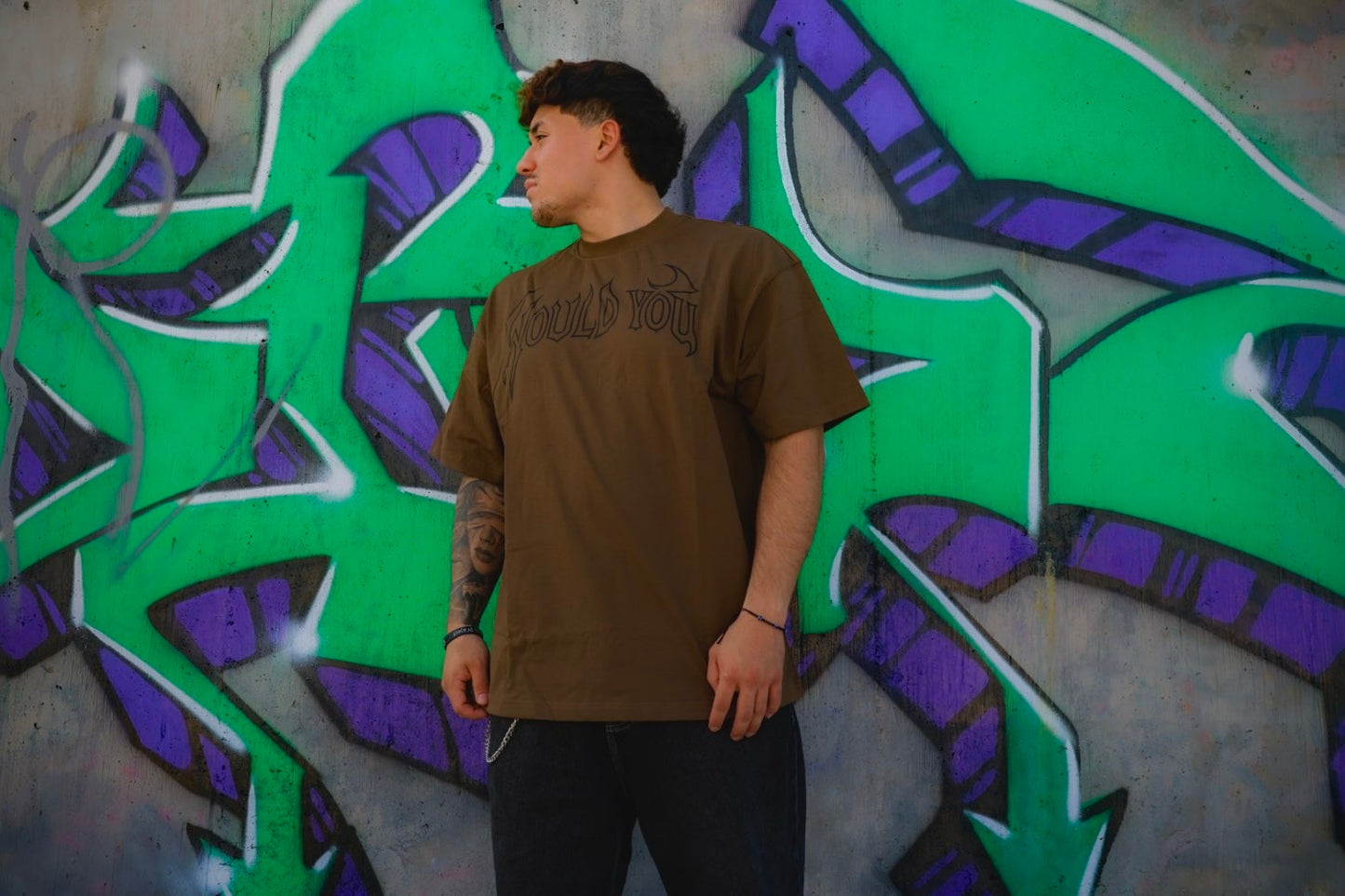 Heavyweight Loose Fit Would You Tee in Brown