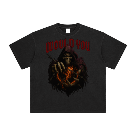 Acid Washed Skull Tee